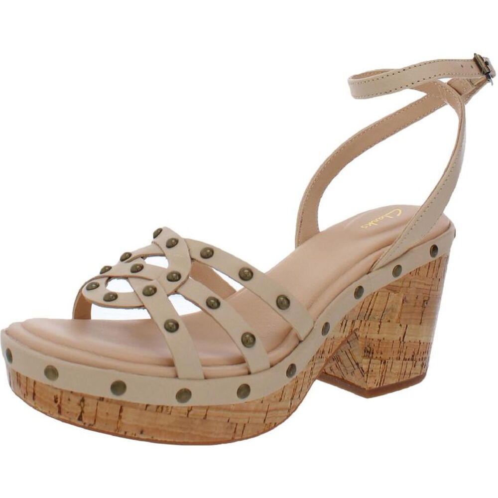 Clarks Womens Maritsa 70 Taupe Ankle Strap Wedge Sandal Heels Shoes NWT